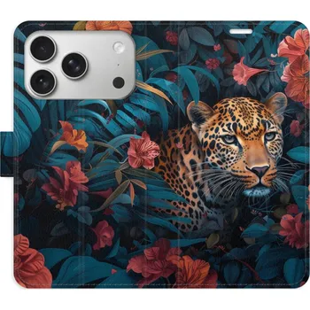 Pouzdro na mobilní telefon Flipové pouzdro iSaprio - Flower Jaguar 02 - iPhone 17 Pro