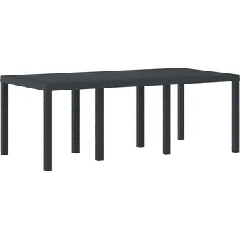 Zahradní stůl Zahradní jídelní stůl Antracit 200 x 100 x 73 cm polyratan IM_871688
