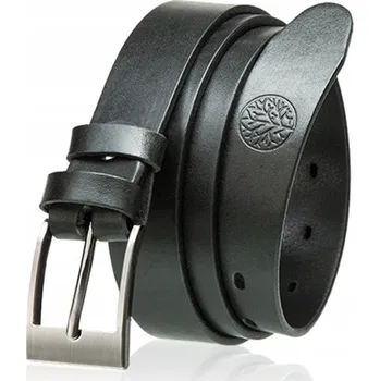 Opasek KOŽENÝ OPASEK PÁNSKÝ Betlewski černý ke kalhotám kůže v krabičce