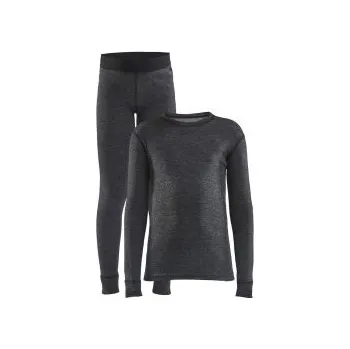 Dětské termoprádlo CRAFT CORE Wool Merino Junior černá 1909714-998000(999M) 86; Černá set + DÁREK DLE VÝBĚRU!