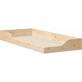 Postel Rámeček postele Hnědý 90 x 220 cm Masivní borovicové dřevo