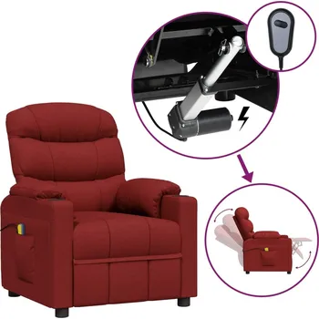 Obývací pokoj Elektrické masážní křeslo vínové textil IM_3143506