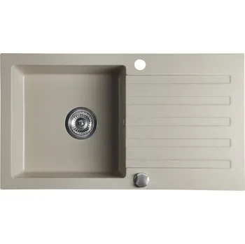 Granitový dřez Sapho Granitový vestavný dřez s odkapem, 77x44cm, béžová - GR7202