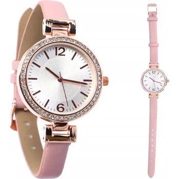 Hodinky Dámské hodinky růžové s koženým páskem – ideální dárek pro maminku, manželku nebo přítelkyni