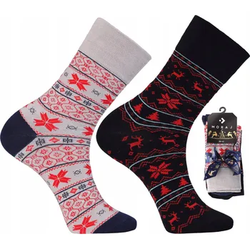 Pánské ponožky Ponožky Dárek 2 párů vánočních pánských Ponožky MORAJ 43-45