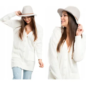 Dámský svetr Setin dámský svetr bílý klasický do boků velikost L/XL