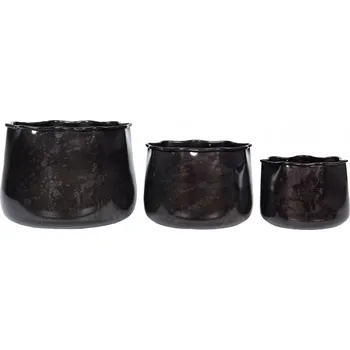 Květináč Keramický květináč 19 cm černý