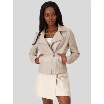 Cizojazyčná kniha PERSO Woman's Women's short Ramones jacket made of eco-leather PERSO černá | bílá | krémová 3498053