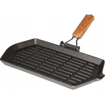 Pánev LITINOVÁ PÁNEV 21 X 35 CM S DŘEVĚNOU RUKOJETÍ ANTRACITOVÁ