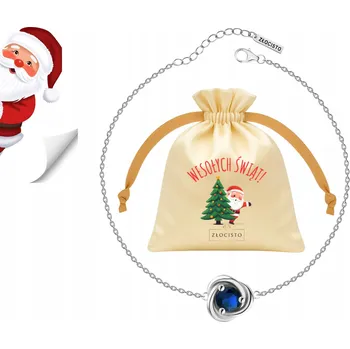 Náramek Stříbrný náramek s modrou zirkon, granátově safírový kámen, stříbro 925