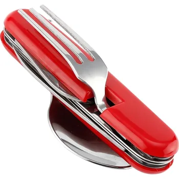 Multifunkční nůž Pronett XJ3191 Multifunkční příbor na kempování, červená