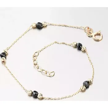 Oblečení a móda Náramek s černými zirkony - zlato 585 GCA14-007 délka 17 cm