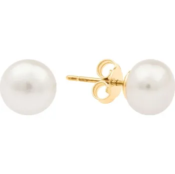 Náušnice Victoria Filippi Stainless Steel Náušnice s 8 mm bílou perlou Cinzia Gold - chirurgická ocel E-YE15770/12 Zlatá Bílá