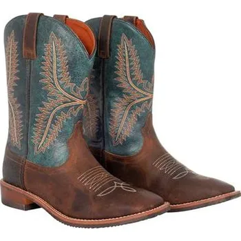 Jezdecká obuv Westernové boty Pools, hnědo-tyrkysové - vel. 39