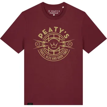 Pánské tričko PEATY'S PUBWEAR TRIKO S KRÁTKÝM RUKÁVEM TRAILS & ALES CREST / BURGUNDY (PPW-25-TEE-TAG-BRG) S (PEATY'S PUBWEAR TRIKO S KRÁTKÝM RUKÁVEM TRAILS & ALES CREST / BURGUNDY (PPW-25-TEE-TAG-BRG) S)