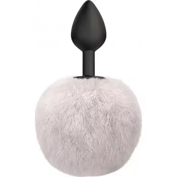 Anální kolík Emotions Fluffy White – silikonový kolík s bílým ocáskem (Anální kolík Emotions Fluffy White – roztomilý kolík s chlupatým ocáskem)