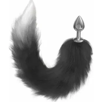 Anální kolík Anální ozdoba s chlupatým ocáskem Diamond Galaxy Black (Diamond Galaxy Black – elegantní anální ozdoba s hebkým ocáskem)
