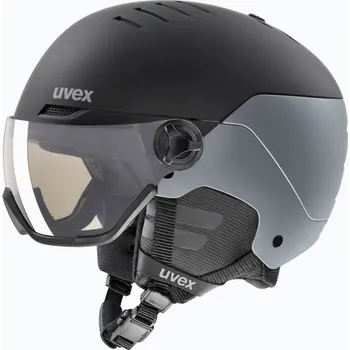 Cyklistická přilba Přilba UVEX WANTED VISOR PRO V Black-Silver Matt - 58-61 cm