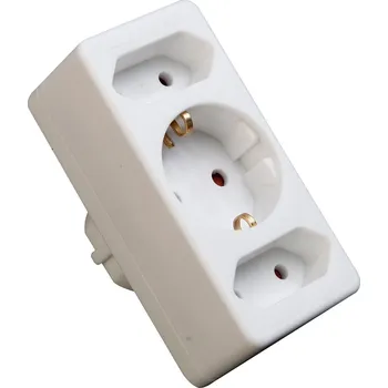 Elektrická zásuvka Lex SL-015 Rozbočovací zásuvka 2x plochá + 1x kulatá