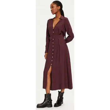 Dámské šaty TWINSET Košilové šaty 242TT2320 Bordó Loose Fit 40