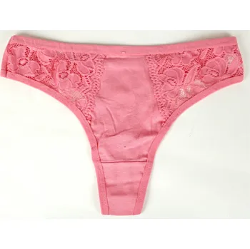 Kalhotky Feng Bavlněné tanga s krajkou Velikost: L, Barva: lososová