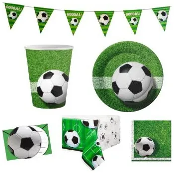 Party dekorace Dětská narozeninová sada Fotbal - 10 osob