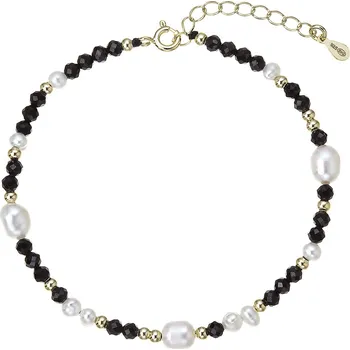 Náramek Pozlacený náramek s perlami a spinely 13113.3