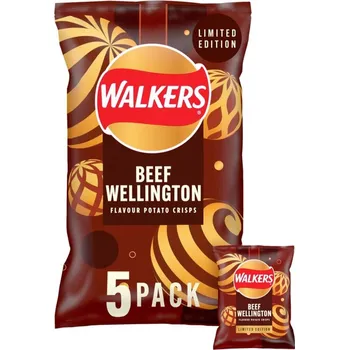 Chips Walkers bramborové chipsy s příchutí hovězího Wellingtonu 5 x 25 g PM