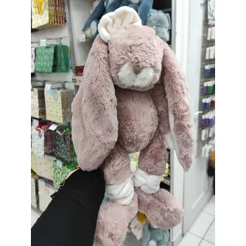 plyšák Bukowski Zajíček STRAWBERRY Flower Power, 35cm růžová mašle