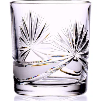 Sklenice Bohemia Crystal Ručně broušené sklenice na whisky a rum Mašle 320ml (set po 6ks)