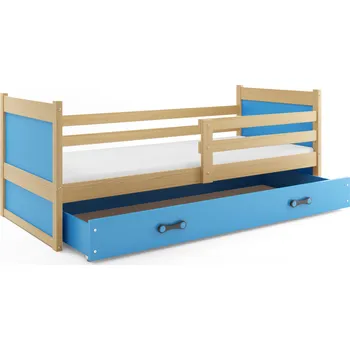 Dětská postel SMB Dětská postel se šuplíkem RICK 1, 90x190 cm Dekor: Borovice, Barva šuplíku: Modrá