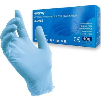 Vyšetřovací rukavice Rukavice Vinyl/Nitril modré Hongray vel.M bal.100ks