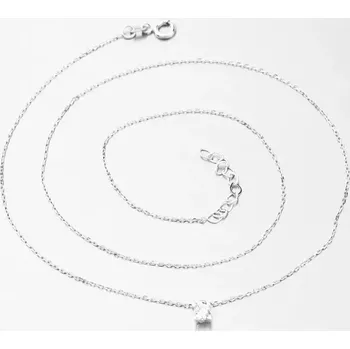 Řetízek Náhrdelník z bílého zlata 585 se zirkonem GCA15-005 délka 42 cm