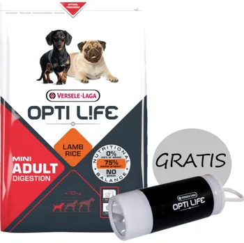 Pro psa VERSELE-LAGA Opti Life Adult Digestion Mini 7,5kg + dávkovač sáčků na exkrementy s baterkou ZDARMA