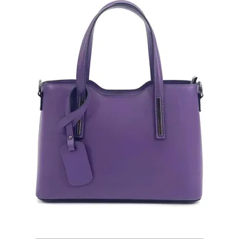 Kabelka Kožená kabelka Made in Italy fialová menší