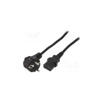 Napájecí kabel Kabel CEE 7/7 (E/F) úhlová vidlice,IEC C13 zásuvka PVC 10m