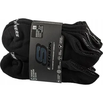 Skechers Ponožky 6PK UNISEX 1/2 TERRY CREW SOCKS černá velikost 41-46