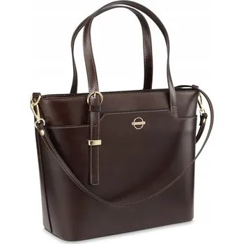 Kabelka Betlewski shopper kabelka z pravé lícové kůže hnědá