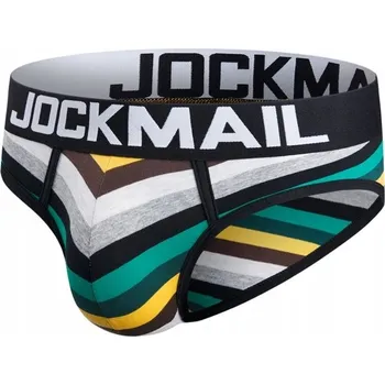 Slipy Pánské bavlněné slipy JOCKMAIL s proužky - L