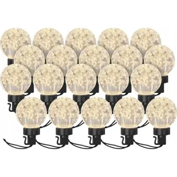 Vánoční světelný řetěz Světelný řetěz Party 20x20 LED průhledný 7,6 m teplá bílá IP44 EMOS DCPW07