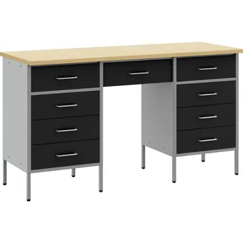 Organizace kuchyně zahrada-XL Pracovní skříň se zásuvkou 3 pcs Černá 150 x 55 x 85 cm 3321376