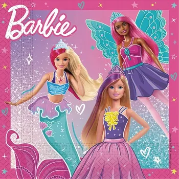 Papírový ubrousek Papírové ubrousky Procos Barbie 33x33 cm 20 kusů