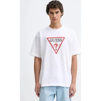 Pánské tričko Bavlněné tričko Guess Jeans M4YI45.K8FQ4 bílá 00X, vel. M