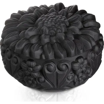 Dóza na potraviny Bohemia Crystal Dóza s víčkem Slunečnice - Černá