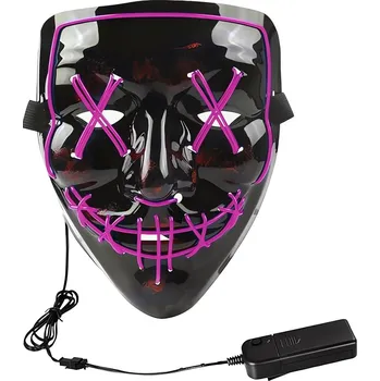 Karnevalový kostým Verk Děsivá svítící maska černofialová