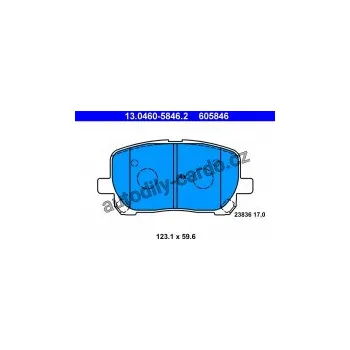 Brzdový systém Sada brzdových destiček ATE 13.0460-5846 (AT 605846) - TOYOTA