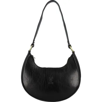 Kabelka Luxusní dámská kožená kabelka na rameno Delami Vera Pelle Lanny, černá