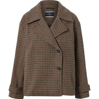 Dámský kabát 649397 - Tchibo - Kostkovaný kabátek s vlnou - pro ženy - vel. 40 - barva: modrá/kostkovaný