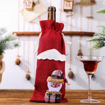 Vánoční dekorace eCa KSN14 Vánoční obal na láhev červený