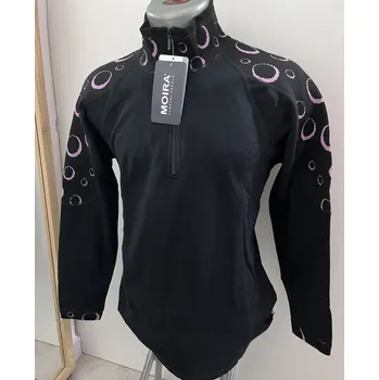 Dámský rolák MOIRA wool se zipem, černá-fialová kola S